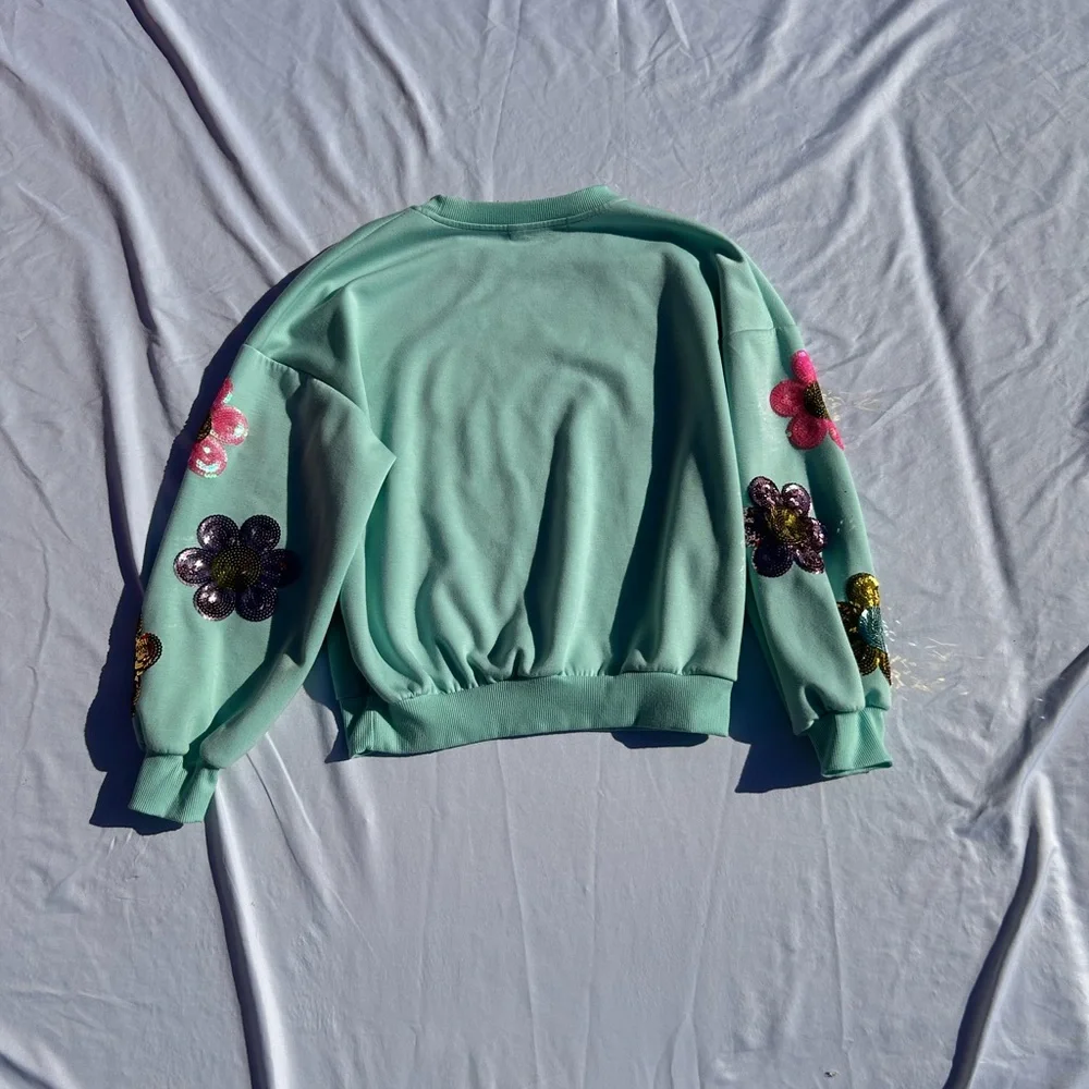 Simply Southern Mint Green Crewneck with Pink Label size small - Picture 7 of 7